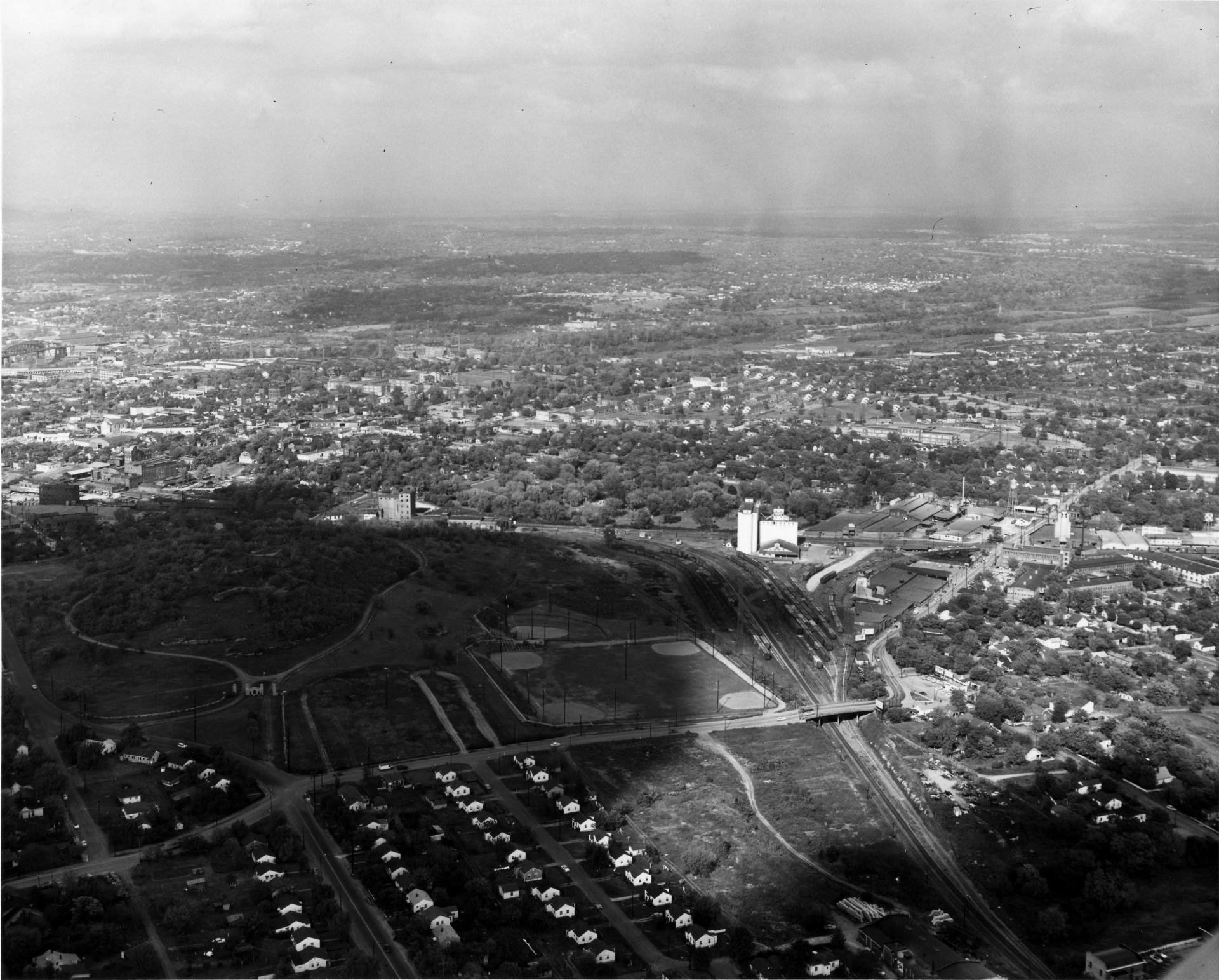 Fort Negely Park aerial view, 1940, courtesy of Battle of Nashville Trust
